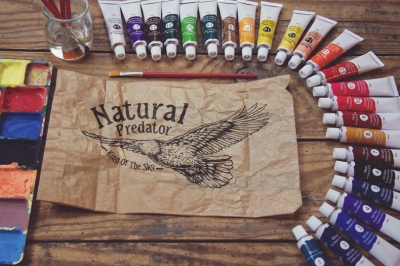 绘画场景绘画样机画笔画板油彩油画彩笔logo样机