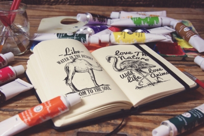 绘画场景绘画样机画笔画板油彩油画彩笔logo样机