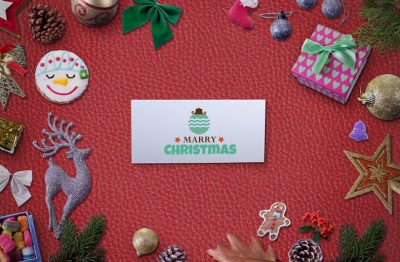 圣诞节元素贺卡