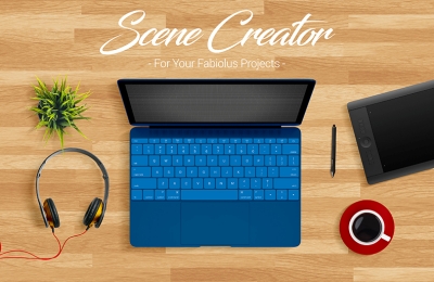 办公场景办公配图电脑耳机画板免抠素材