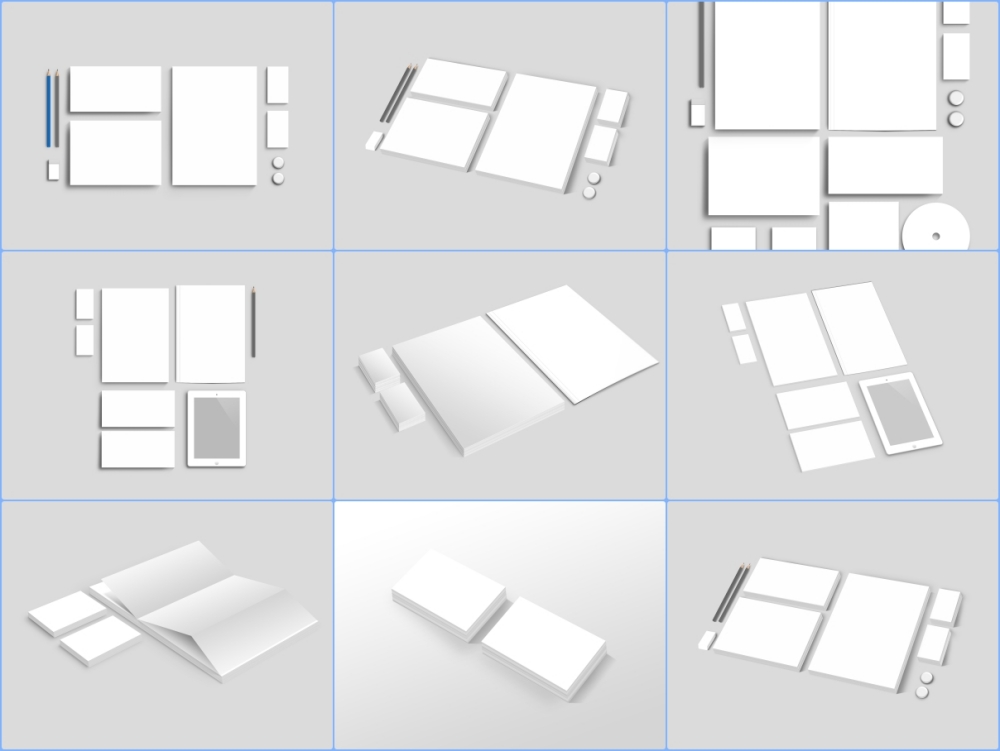 办公用品样机VI样机纸张名片空白样机空白vi样机