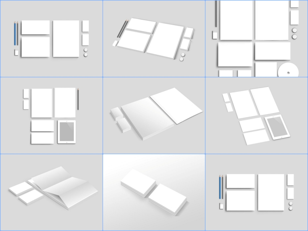 办公用品样机VI样机纸张名片空白样机空白vi样机