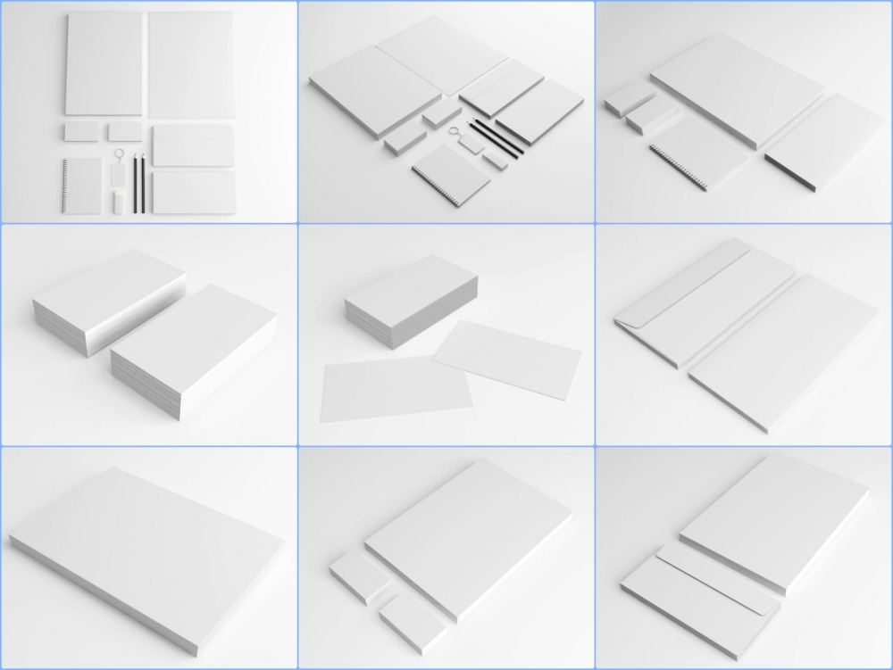 办公用品样机VI样机纸张名片空白样机空白vi样机