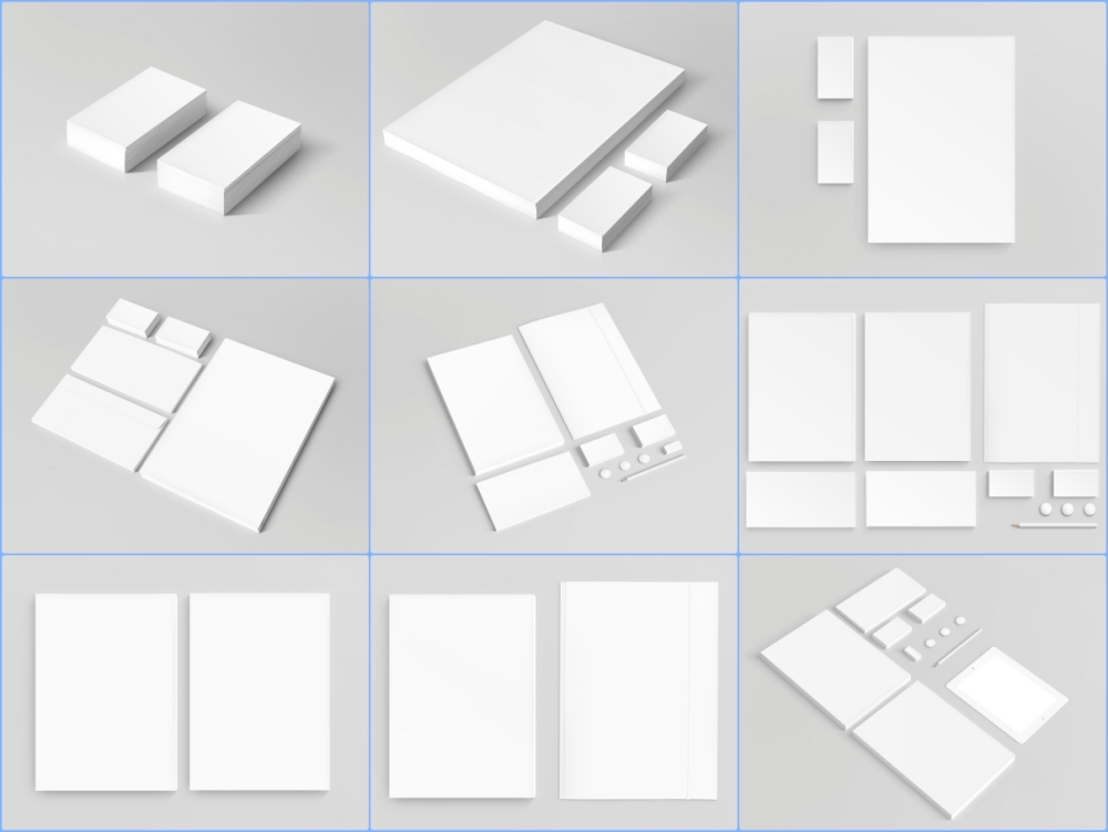 办公用品样机VI样机纸张名片空白样机空白vi样机