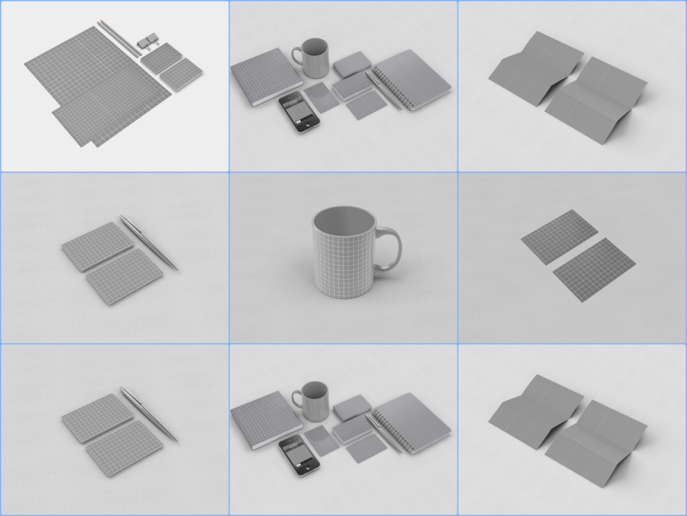 办公用品样机VI样机纸张名片空白样机空白vi样机