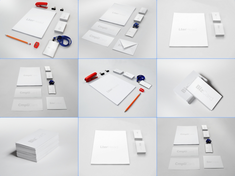 办公用品样机VI样机纸张名片空白样机空白vi样机