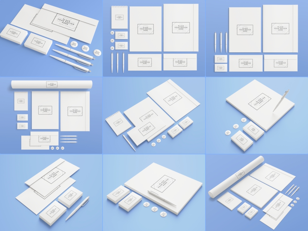 办公用品样机VI样机纸张名片空白样机空白vi样机