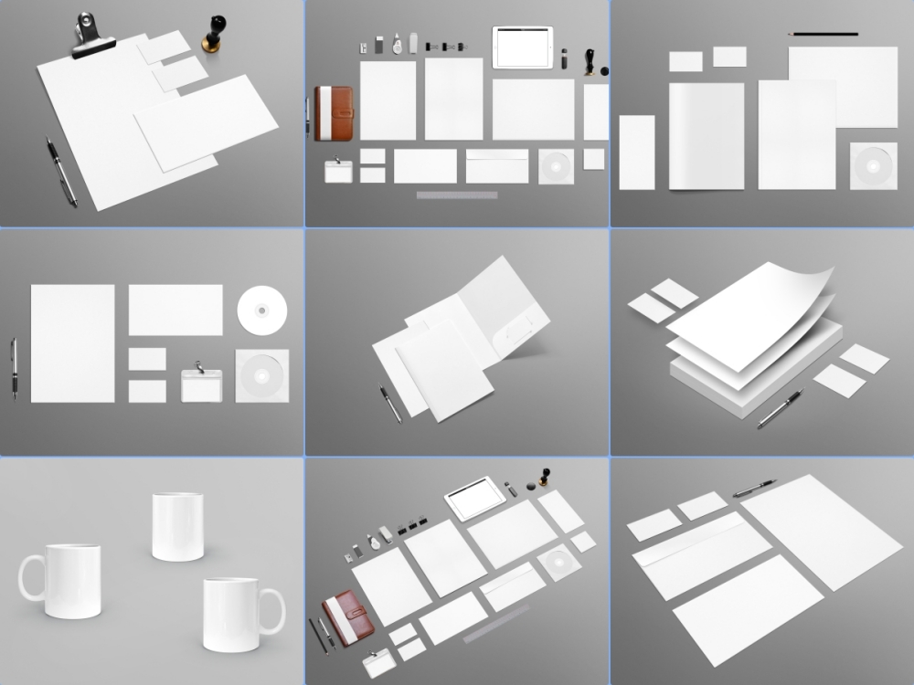 办公用品样机VI样机纸张名片空白样机空白vi样机