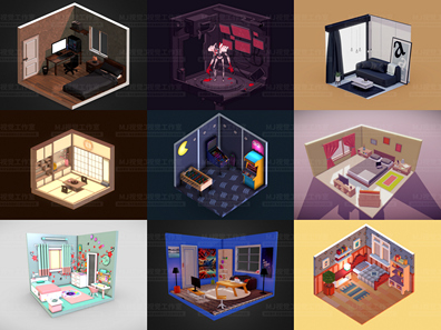 卡通3D房间obj格式素材