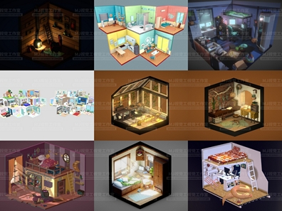 卡通3D房间obj格式素材