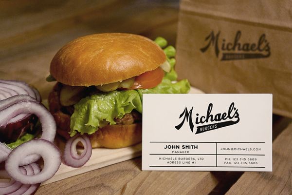 汉堡店快餐店咖啡店汉堡名片卡片logo