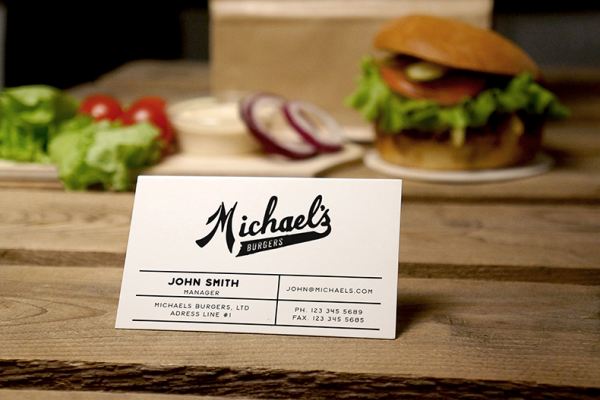 汉堡店快餐店咖啡店名片样机