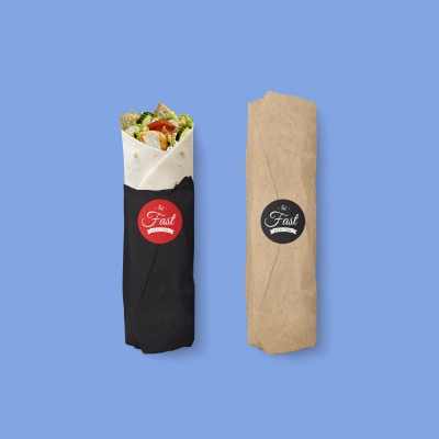 肉卷包装纸样机餐饮样机