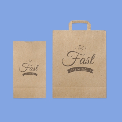 快餐打包袋样机牛皮纸袋样机手提袋