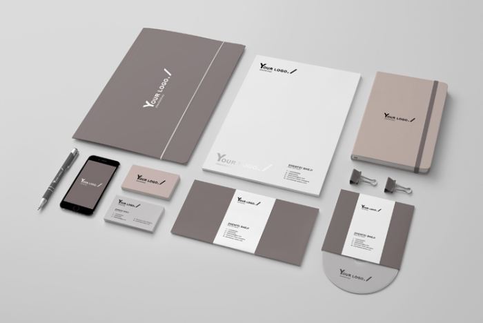 整套8个vi样机logo样机品牌样机素材