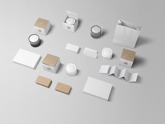 蜡烛VI样机手提袋蜡烛香薰艾灸免抠素材