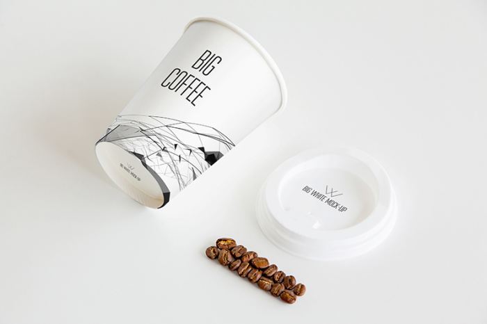 咖啡杯水杯纸杯杯子咖啡豆