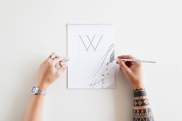 手绘场景样机纸张手绘铅笔手绘橡皮