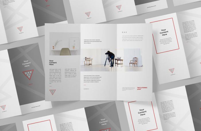 折页样机三折页画册样机