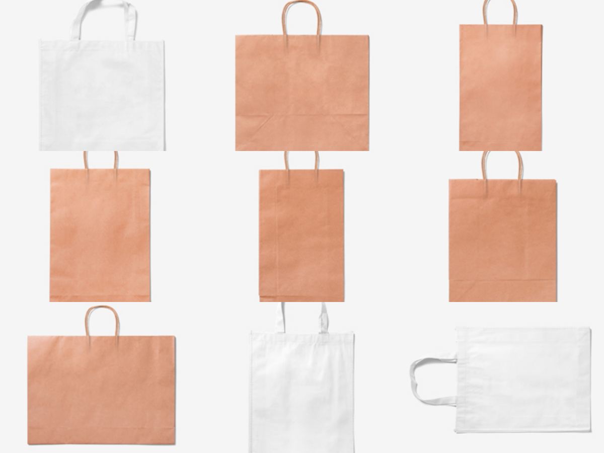 手提袋样机牛皮纸袋打包袋包装袋