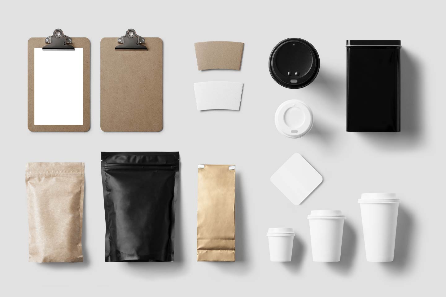 文件夹菜单咖啡杯自封袋打包袋免抠素材