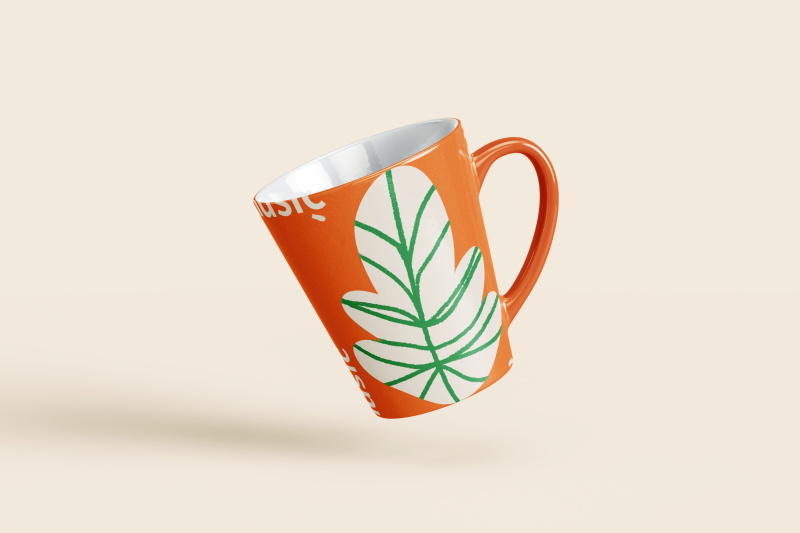 橙绿色文创样机毕设样机毕业设计水杯马克杯