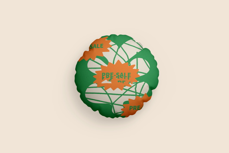 橙绿色文创样机毕设样机毕业设计坐垫靠垫