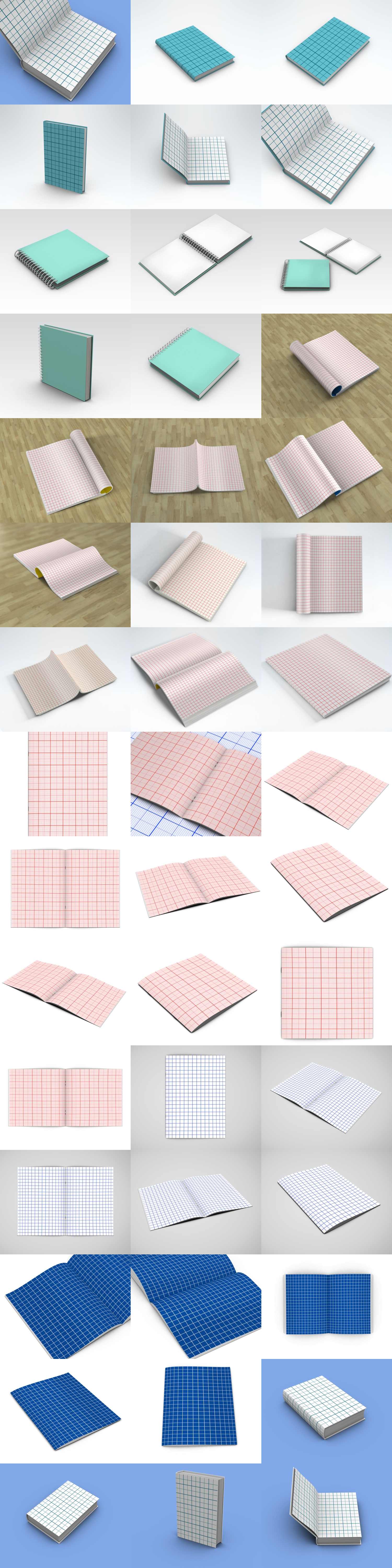 45套多角度书籍样机杂志样机记事本样机