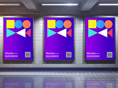 户外广告地铁广告海报样机
