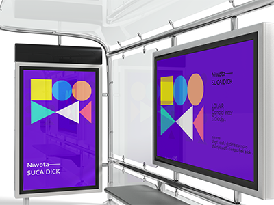 户外广告公交站台广告海报样机