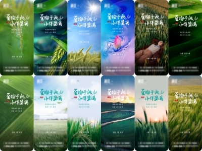 小满-二十四节气海报朋友圈长图ai格式