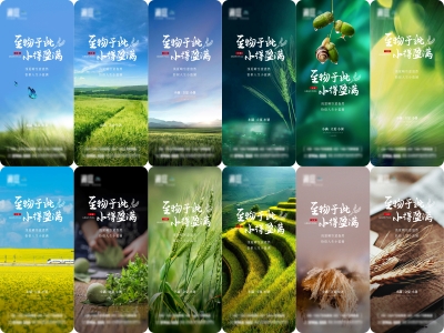 小满-二十四节气海报朋友圈长图ai格式