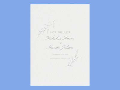 优雅手绘花卉图案高档浪漫婚礼主题邀请函贺卡