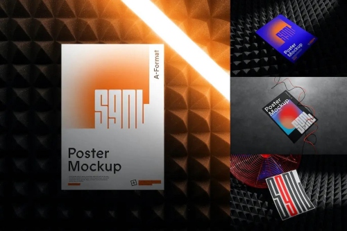 高质量传单海报样机-锚点创意分享