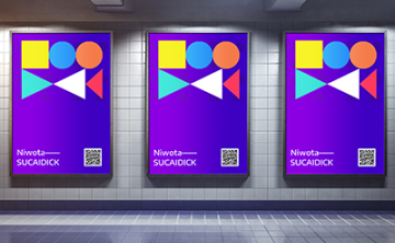 户外广告地铁广告海报样机