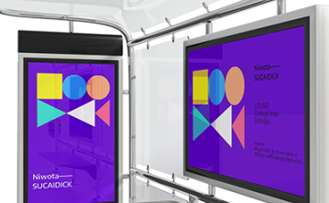 户外广告公交站台广告海报样机