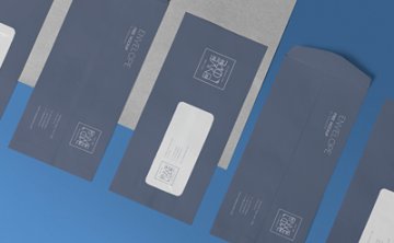 透明窗口信封信纸信用卡邮件样机