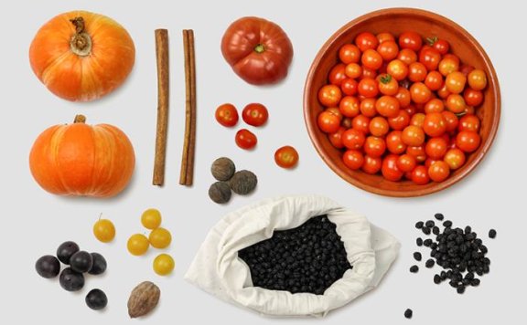 食材元素水果元素免抠素材小西红柿南瓜桂皮咖啡豆锚点创意分享