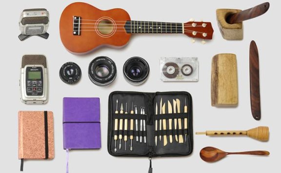 免抠素材吉他药撵拨片镜头磁带记事本木勺