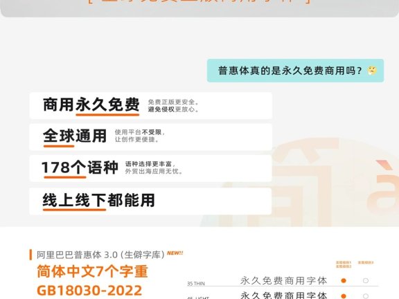 阿里巴巴免费可商用字体