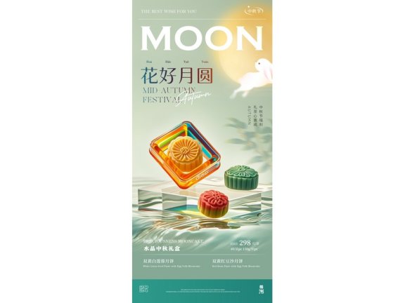 中秋礼盒海报月饼礼盒海报中秋月饼礼盒海报