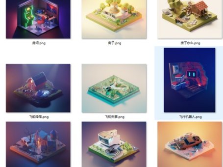 102套Blender场景模型102套3D素材blender素材blender模型